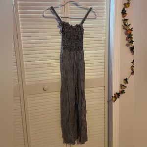 Joyous And Free Black And White Striped Jumpsuit